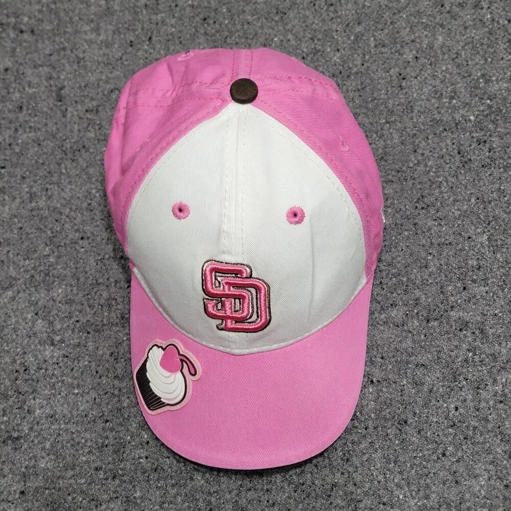 San Diego Padres Hat Baseball Cap Girls Pink White Cherry Heart Cupcake Child